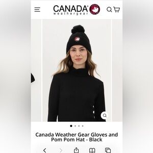 Canada Weather Gear Black Pom Pom Hat